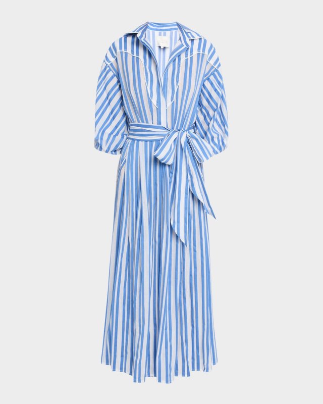 Buena Mar Striped Maxi Shirtdress